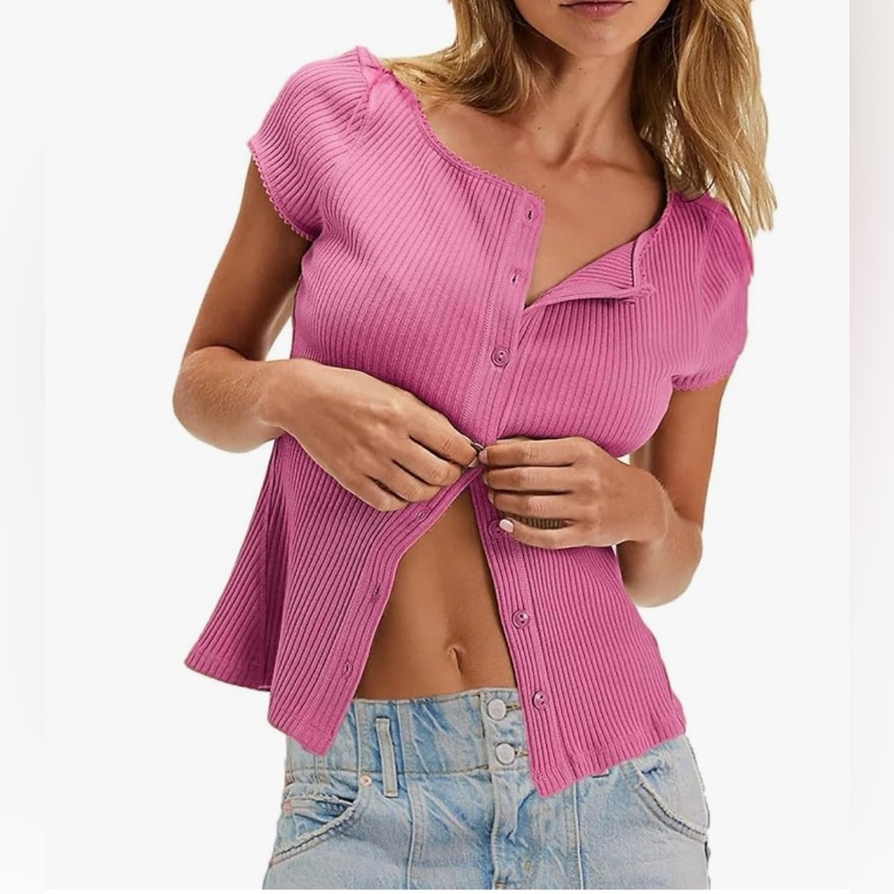 Pink Ribbed Top